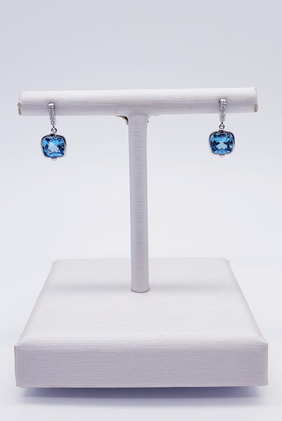 Stuller Blue Topaz & Diamonds Earrings (66940:101:P)